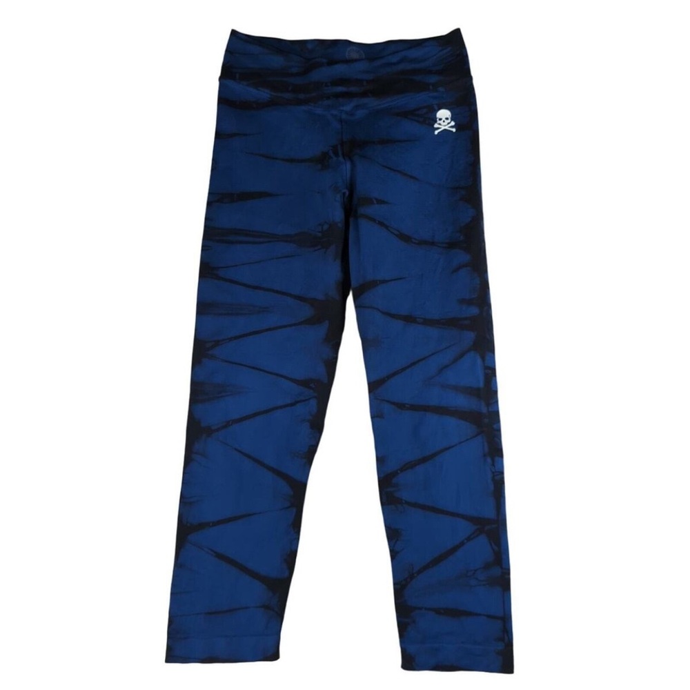 Soulcycle Crop Tie Dye leggings Blue Black Medium
